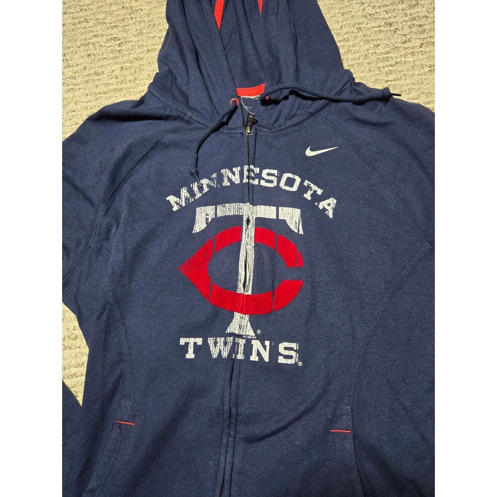 Nike Mlb Minnesota Twins Full Zip Hoodie Sweatshirt Blue Women's - Picture 3 of 5